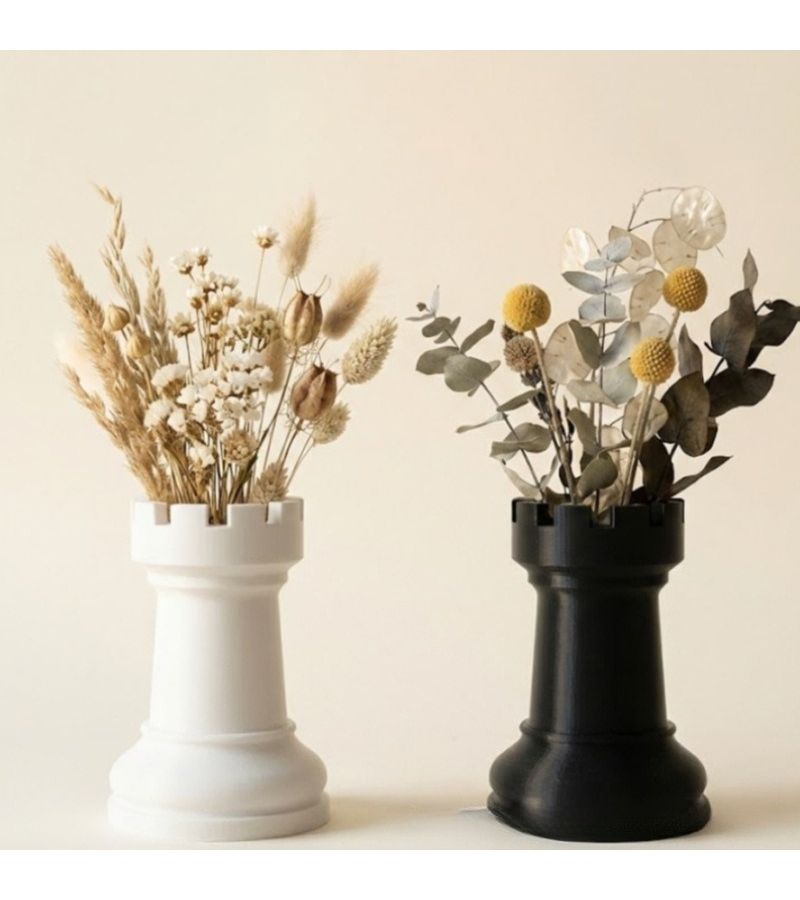 Black 3D Printed Chess Pen Holder Multi Purpose Desk Organizer - Image 3