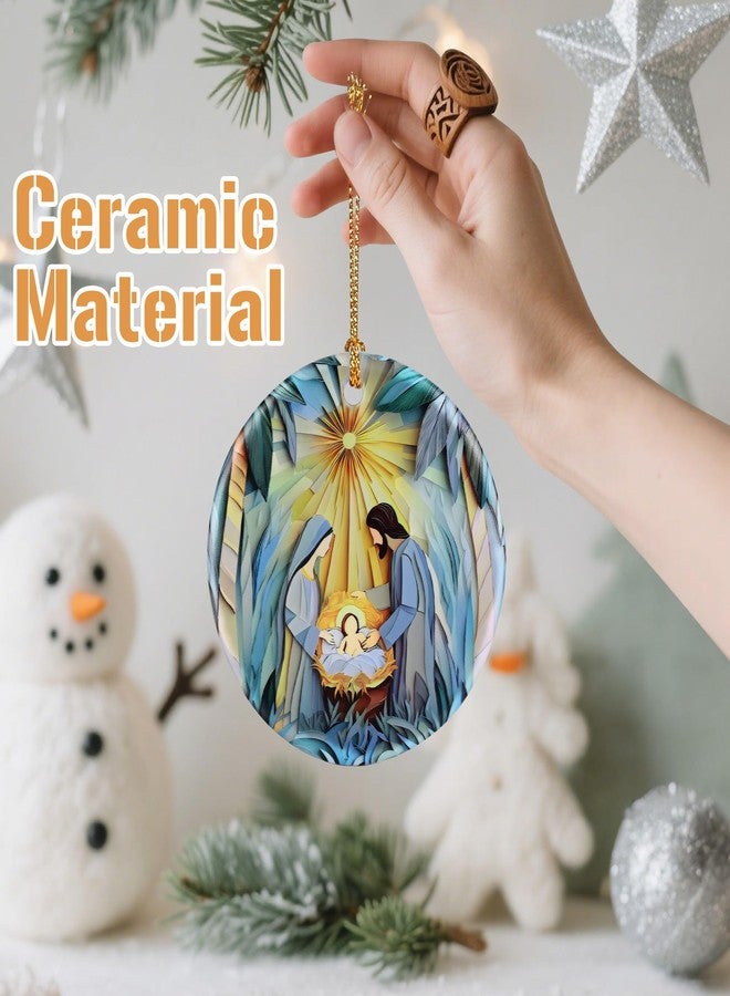 Dodosky Nativity Scene Christmas Ornament, Jesus’ Birth Christmas Ornament, Holy Family Decoration, Religious Holiday Decor | Gifts for Christian, Gifts for Religious Women - Style I - Image 2