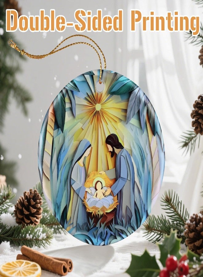 Dodosky Nativity Scene Christmas Ornament, Jesus’ Birth Christmas Ornament, Holy Family Decoration, Religious Holiday Decor | Gifts for Christian, Gifts for Religious Women - Style I - Image 5