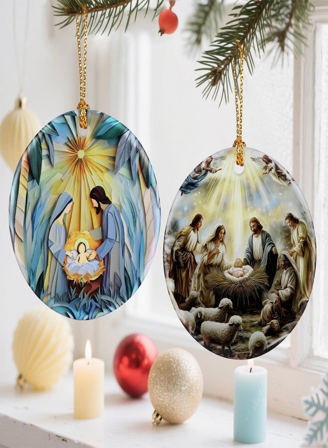 Dodosky Nativity Scene Christmas Ornament, Jesus’ Birth Christmas Ornament, Holy Family Decoration, Religious Holiday Decor | Gifts for Christian, Gifts for Religious Women - Style I - Image 4
