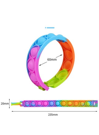24 Pack Pop Bracelet Bubble Fidget Toys for Party Favors, Hand Finger Silicone Wristband Bulk for Student Classroom Prizes, Goodie Bag Fillers Stuffers Birthday Gifts for Kid (Random Color) - view 2