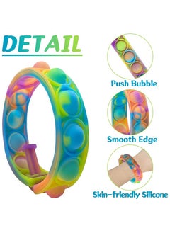 Mr. Penda 24 Pack Pop Bracelet Bubble Fidget Toys for Party Favors, Hand Finger Silicone Wristband Bulk for Student Classroom Prizes, Goodie Bag Fillers Stuffers Birthday Gifts for Kid (Random Color)  - Image 3