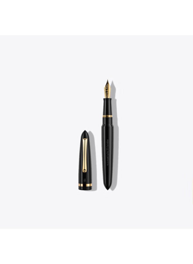 MONTEGRAPPA Wantejia, Imported From Venice, Italy, Black Fountain Pen, High-end Gift For Men And Women, Premium Gift Box, Ink Pen, Business Gift, F Nib, Isven2ac, Present - Image 1