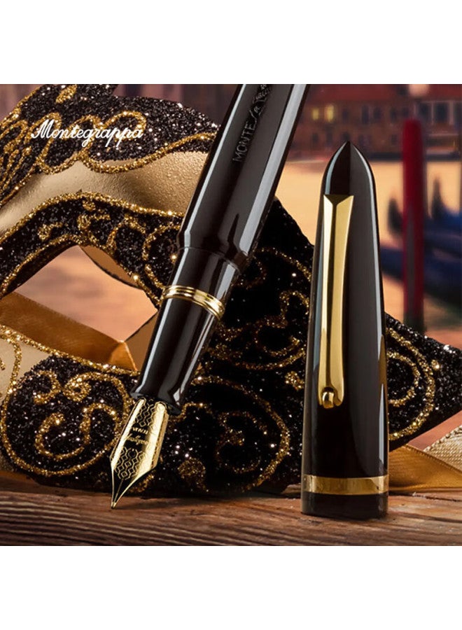 MONTEGRAPPA Wantejia, Imported From Venice, Italy, Black Fountain Pen, High-end Gift For Men And Women, Premium Gift Box, Ink Pen, Business Gift, F Nib, Isven2ac, Present - Image 4