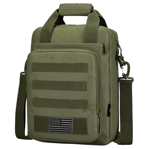 ZHIERNA Tactical Messenger Bag, Tactical Briefcase for Men Tactical Laptop Bag Heavy Duty MOLLE Shoulder Pack Handbag for Men(Army Green) - Image 1