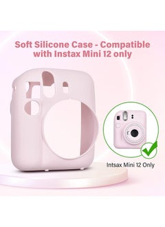 O Ozone Silicone Case for Fujifilm Instax Mini 12 Instant Camera Case |Soft Protective Camera Cover with Adjustable Shoulder Strap - Blossom Pink  - Image 4