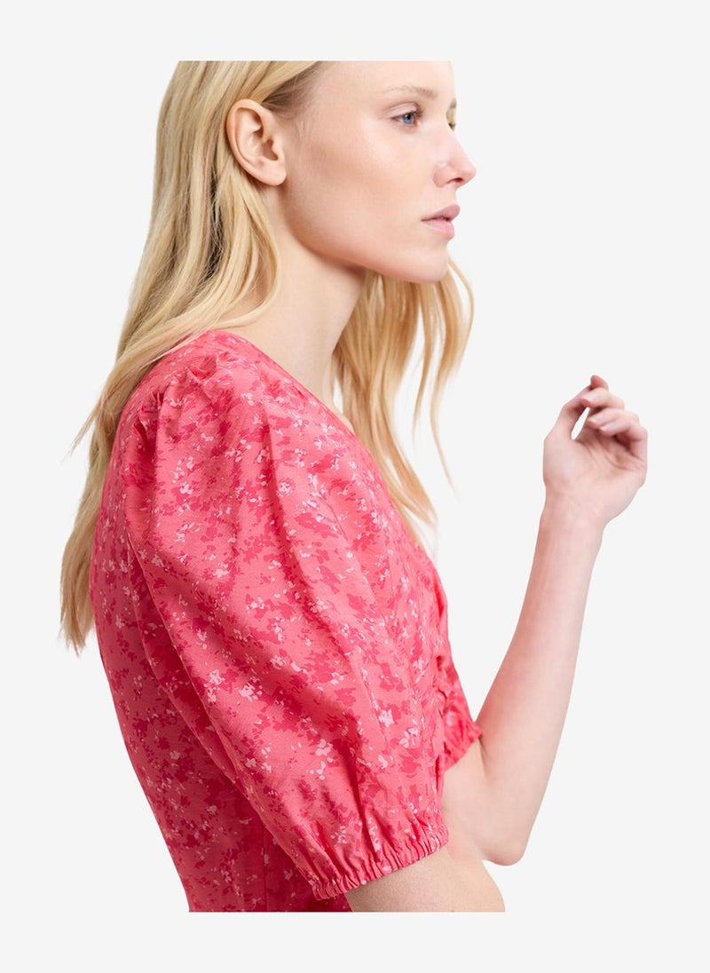 French Connection Women's Fuchsia Pink Multi Melissa Faron Drape Twist Dress - Image 5