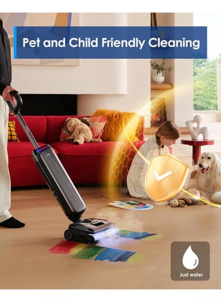 Floor One S9 Artist Steam Wet Dry Vacuum Cleaner, High-temp Steam Cleaning, 22kPa Suction, 360° SmoothDrive, Anti-Tangle Design, 185°F Flashdry, Long Runtime, 180° Lay-Flat 1 L 285 W FW2A1500AE Grey - view 5
