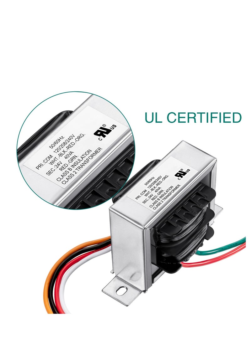 Excefore - 24V 40VA Control Transformer, UL Certified Primary 120, 208, 240V Secondary 24V, HVAC Furnace Transformer Multi Tap, for Industrial, Heating And Air Conditioning Controls - Image 1