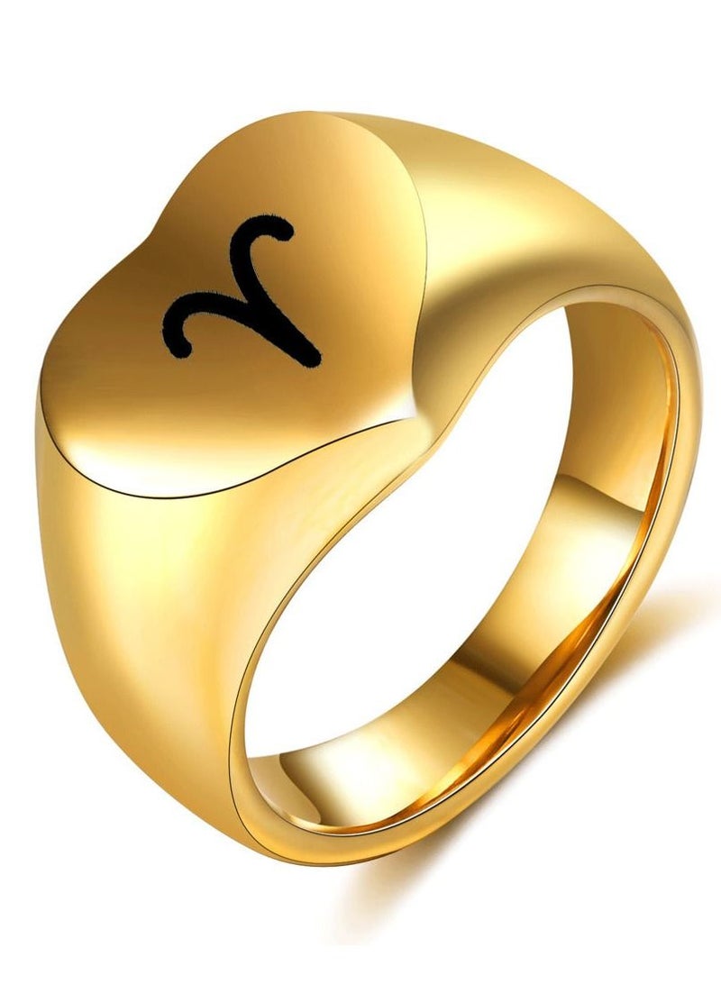 Loquat Stainless Steel Solid Polished Signet Ring