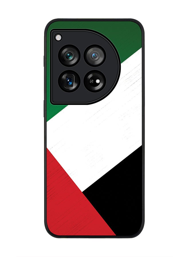 Stylizedd Rugged Black edge case for OnePlus 12R / OnePlus Ace 3 5G, Slim fit Soft Case Flexible Rubber Edges Anti Drop TPU Gel Thin Cover -  Flag Of UAE - Image 1