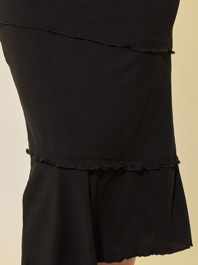 Take Two Take Two Solid Ruffle Trim Mermaid Midi Skirt  - Image 3