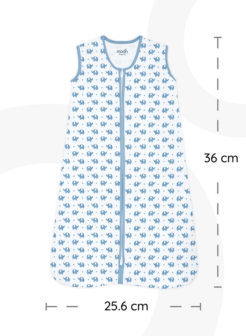 Moon Organic Baby Sleepsack Pack Of 2 Elephant And Blue Small/Medium - Image 3