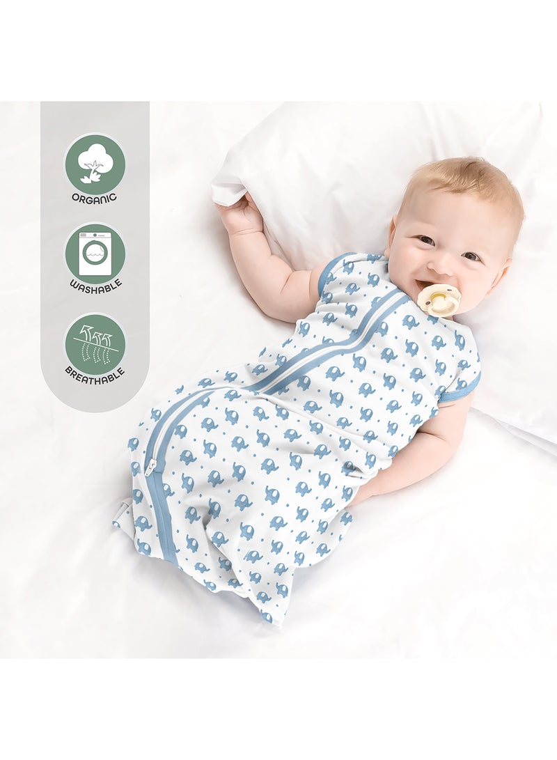 Moon Organic Baby Sleepsack Pack Of 2 Elephant And Blue Small/Medium - Image 2