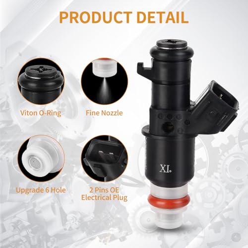 AISHAN 4PCS Fuel Injectors 6 Holes Compatible with Honda Civic L4 18L 2006 2007 2008 2009 2010 2011 for Honda Fit L4 15L 2009 2010 2011 2012 2013 Replace 16450RNAA01 FJ785 FJ1045 - Image 3