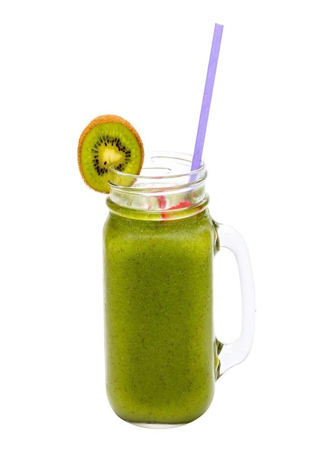 Restaurantware 7.8 Inch Paper Straws For Drinking, 25 Sturdy Eco-Friendly Paper Straws - Premium Solid Design, Lilac Paper Durable Paper Straws, Vibrant Colors, For Cold Drinks - Restaurantware - Image 1