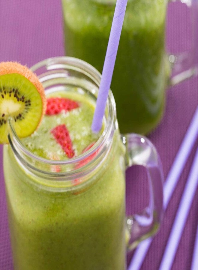 Restaurantware 7.8 Inch Paper Straws For Drinking, 25 Sturdy Eco-Friendly Paper Straws - Premium Solid Design, Lilac Paper Durable Paper Straws, Vibrant Colors, For Cold Drinks - Restaurantware - Image 3