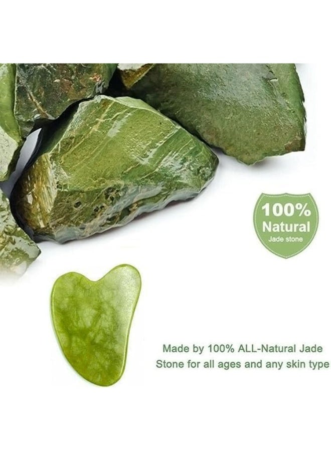 أداة جواشا من حجر اليشم الطبيعي لتدليك الوجه - Image 3