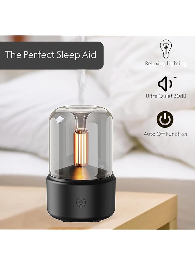 LINJIE Air Humidifier Aromatherapy Diffuser Ultrasonic Essential Oil Diffuser Cool Mist Humidifier For Car Office Bedroom Home Auto Off（Black） - Image 2