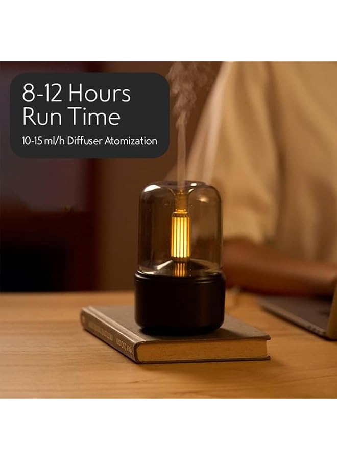 LINJIE Air Humidifier Aromatherapy Diffuser Ultrasonic Essential Oil Diffuser Cool Mist Humidifier For Car Office Bedroom Home Auto Off（Black） - Image 4