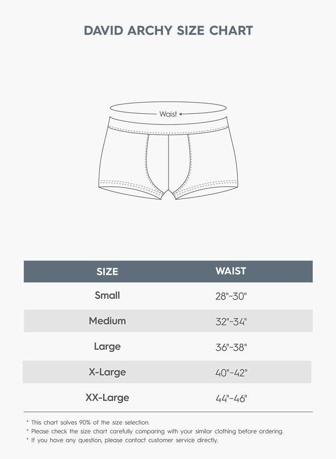 DAVID ARCHY Men's Underwear Ultra Soft Modal Dual Pouch Trunks Ball Pouch Bulge Enhancing Boxer Briefs for Men 3 or 4 Pack, A5, Black/Navy Blue - 3.5" in 4 Pack, L - Image 4