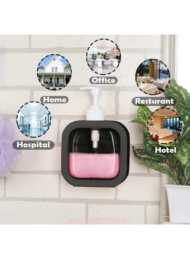 HomeWiz موزع صابون سائل HomeWiz سعة 300 مل | عبوة قابلة لإعادة التعبئة مزودة بمضخة، مناسبة لغسيل اليدين والأطباق والشامبو وجل الاستحمام | للاستخدام في الحمام والمطبخ | بلاستيك شفاف | طقم من 3 قطع (أسود، وردي، ولون اللافندر) - Image 3