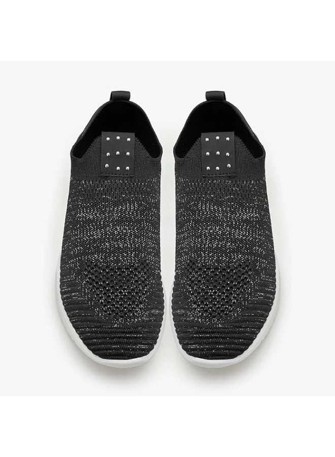 نديور حذاء رياضي نسائي NDURE قابل للارتداء بدون أربطة، بتفاصيل متألقة، حذاء رياضي كاجوال - Image 2