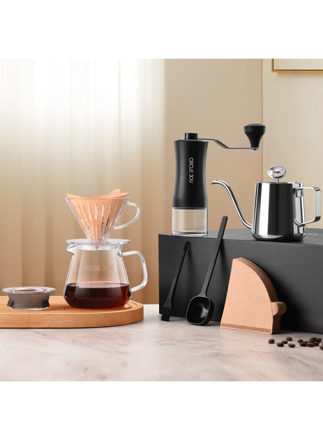 CircleJoy Circle Joy Pour-over Coffee Maker Gift Set, Hand Grinder Coffee Machine, Manual Coffee Bean Grinder, Pour-over Kettle Set - Image 3