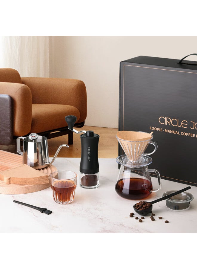 CircleJoy Circle Joy Pour-over Coffee Maker Gift Set, Hand Grinder Coffee Machine, Manual Coffee Bean Grinder, Pour-over Kettle Set - Image 5
