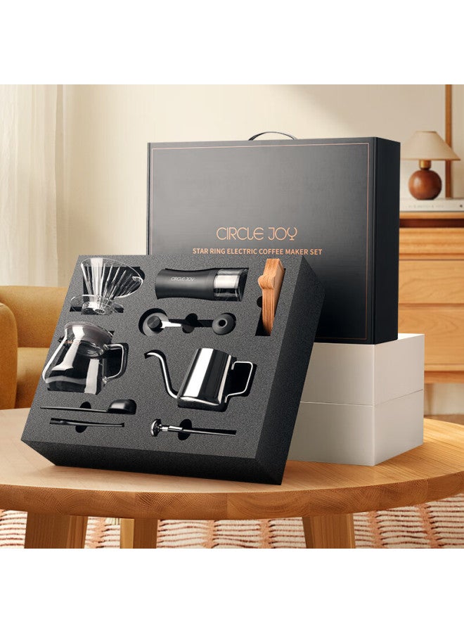CircleJoy Circle Joy Pour-over Coffee Maker Gift Set, Hand Grinder Coffee Machine, Manual Coffee Bean Grinder, Pour-over Kettle Set - Image 1