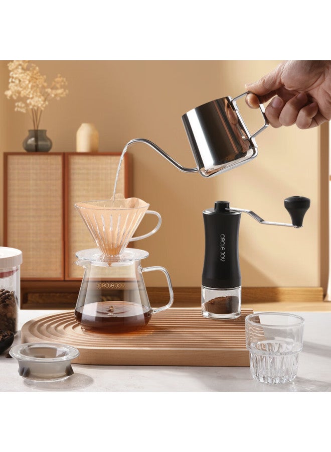CircleJoy Circle Joy Pour-over Coffee Maker Gift Set, Hand Grinder Coffee Machine, Manual Coffee Bean Grinder, Pour-over Kettle Set - Image 4