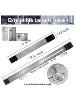 BGM Universal Extendable Furniture Appliance Rollers with 24 Rollers & Brakes – Heavy-Duty Mover Tools for Washing Machines, Refrigerators, Dryers, Strong Base with Bearings, Grey  - Image 3