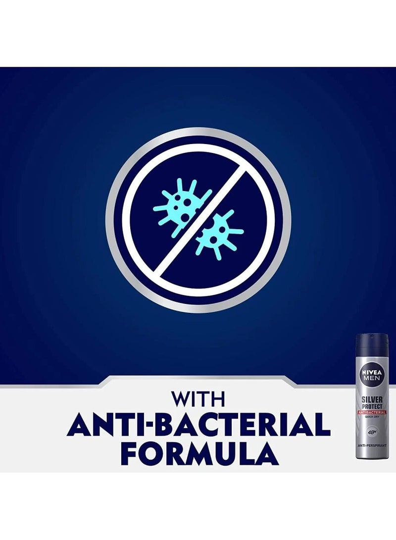 Nivea Men Silver Protect Deodorant Spray 150ml - Image 2