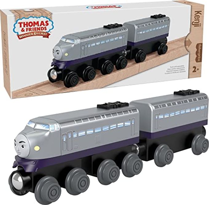 THOMAS & FRIENDS Wooden Railway, Kenji Engine and Coal Car, push-along train made from sustainably sourced wood for kids 2 years and up (Amazon Exclusive) - Image 4