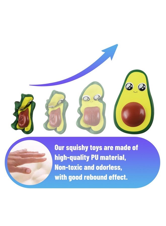 Anboor 2Pcs 4.8 Inches Squishies Avocado Slow Rising Squeeze Toys Kawaii Scented Squishies Fruit Toys Stress Relief For Kids,Party Favors,Birthday & Christmas - Image 3