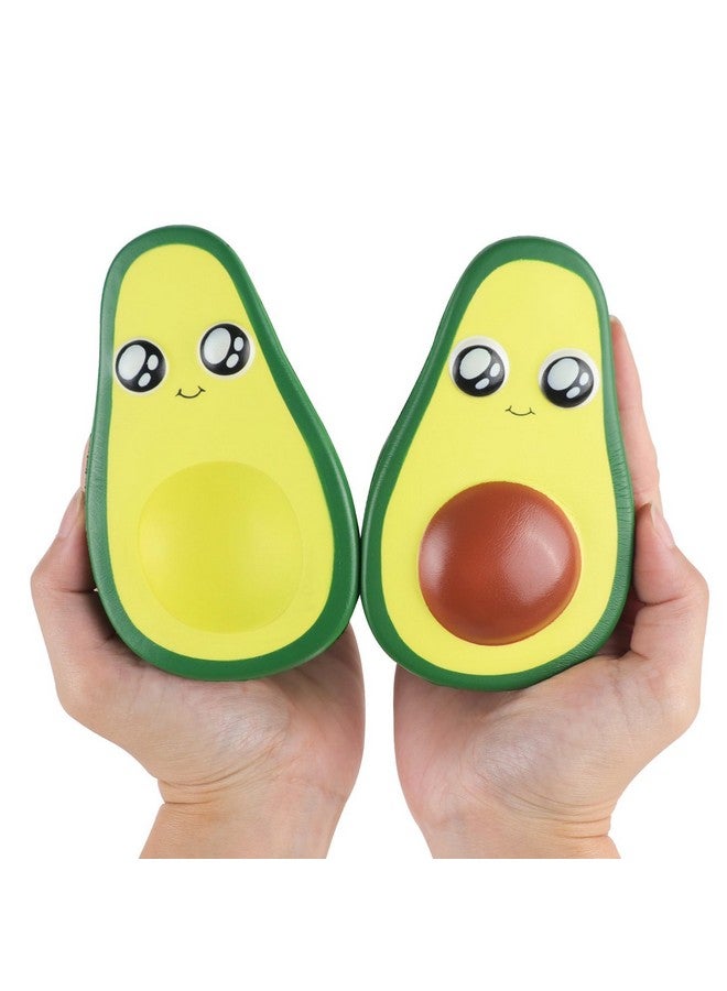 Anboor 2Pcs 4.8 Inches Squishies Avocado Slow Rising Squeeze Toys Kawaii Scented Squishies Fruit Toys Stress Relief For Kids,Party Favors,Birthday & Christmas - Image 1