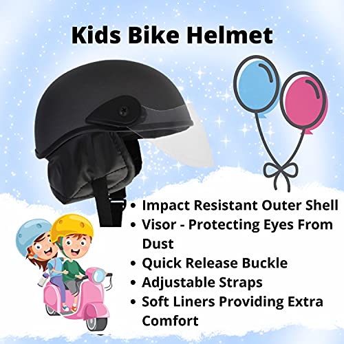Western Era Stylish Lovable Half Face Helmet for Kids || Baby Safety and Comfort || (3-12 Years) (Grey Matte) - Image 3