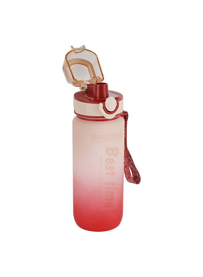 Royalford 700ml Water Bottle RF12158 with Volume Tracker, Motivational Bottles with Flip Lid, PP Sipper and Straw Perfect for School, Office and Gym Leak-Proof and Food-Grade and Elegant Design Multicolor - Image 2