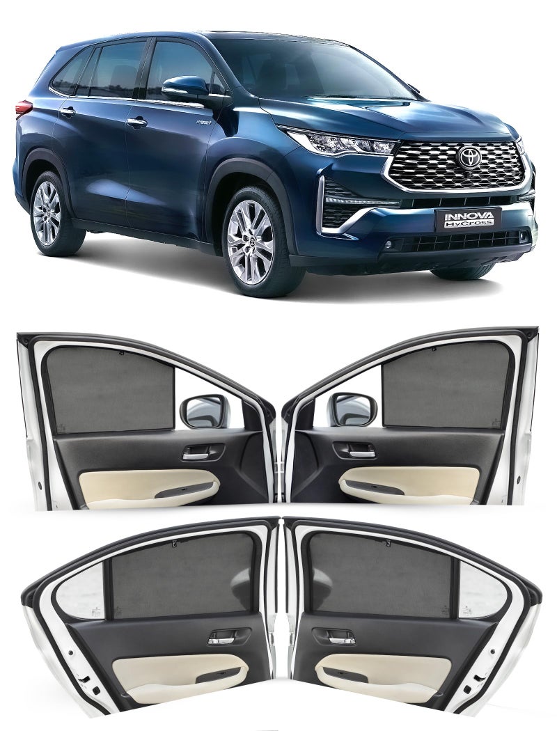 Autofact Car Sunshades for Toyota Innova Hycross (2022 to 2025), UV Protection, Useful Car Accessories, Custom fit Sun Shades for Side Windows, Set of 6 - Image 1