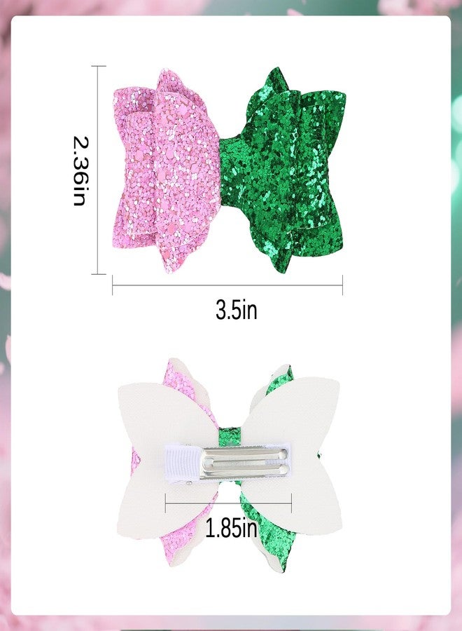 WHAVEL 6PCS Witch Hair Accessories Pink and Green Hair Bows Witch Hair Clips Witch Movie Fans Accessories Party Favors - Image 4