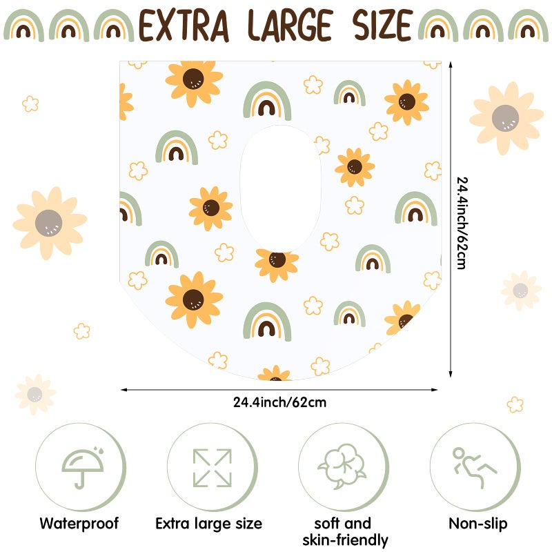 Shimeyao 50 Pack Toilet Seat Covers Disposable Large Waterproof Toilet Covers for Toddlers Kids Adult Individually Wrapped Portable for Travel Toddler Potty Training for Public Restroom Trip(Flowers, Rainbow) - Image 2