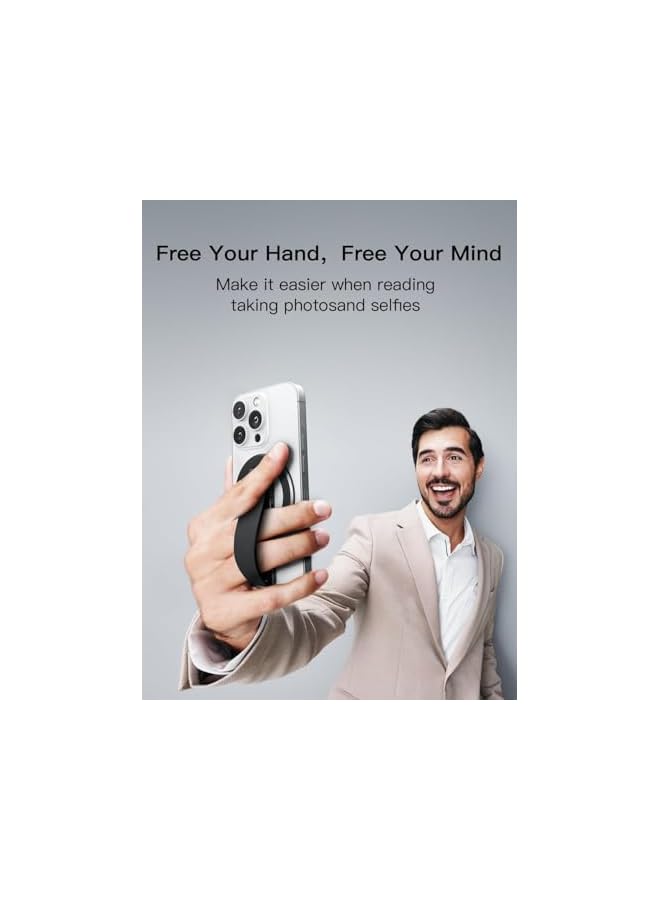 Green Tiger Magnetic Phone Ring Stand for MagSafe, Aluminum Alloy Kickstand with Silicone Loop Grip, Secure and Comfortable Phone Holder for iPhone & Android (Comes with 1 Magnet Ring) - Image 2