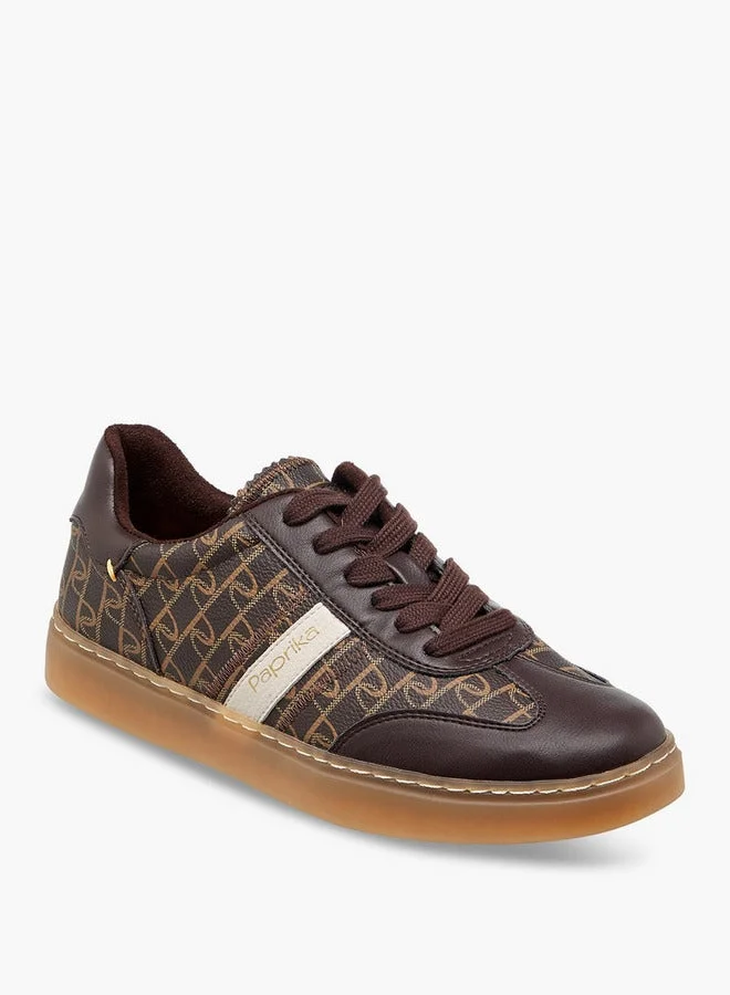 بابريكا أحذية رياضية برباط بطبعة شعار