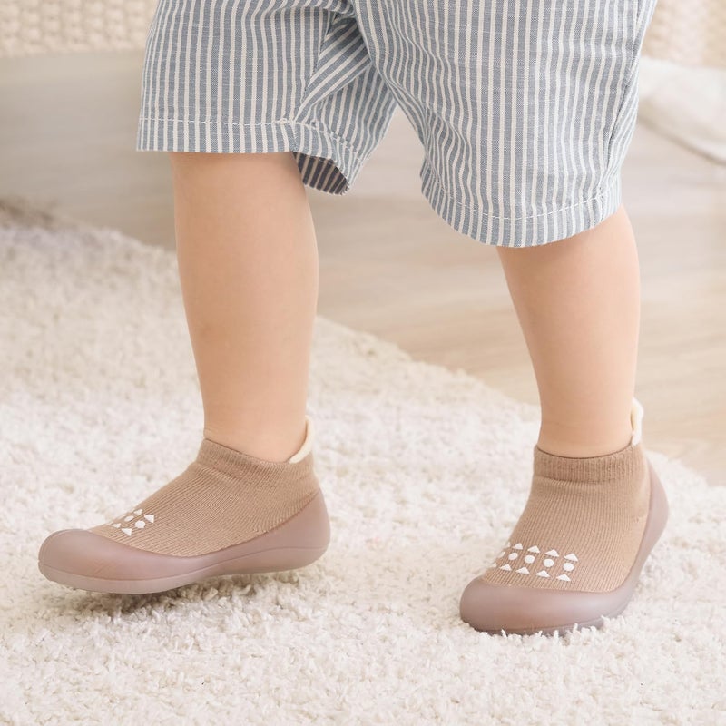 Bearbay Baby Sock Shoes Baby Walking Shoes Infant Non-Slip Breathable Slippers with Soft Rubber Sole Baby Boys Girls Sneakers khaki - Image 2