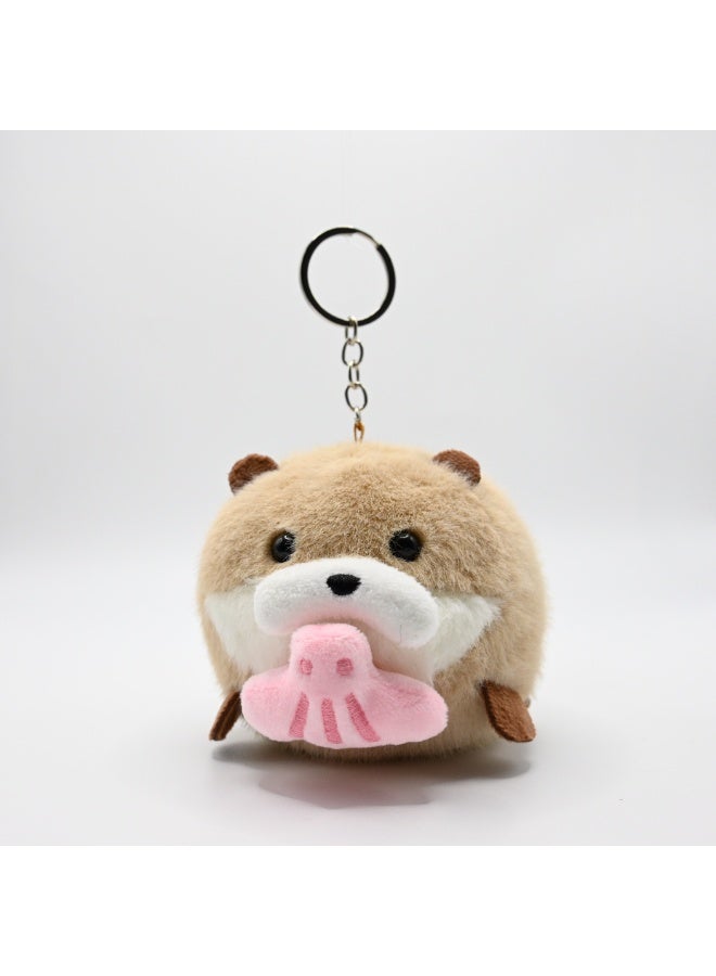 Plush Otter Keychain with Rotating Wagging Tail, Cute Animal Keyring for Men Women - Image 4