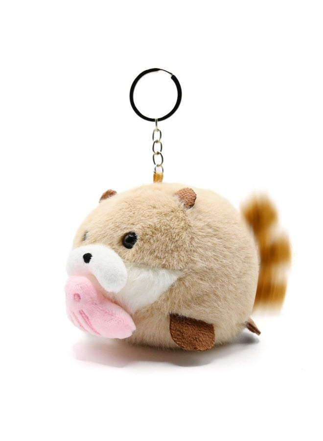 Plush Otter Keychain with Rotating Wagging Tail, Cute Animal Keyring for Men Women - Image 5