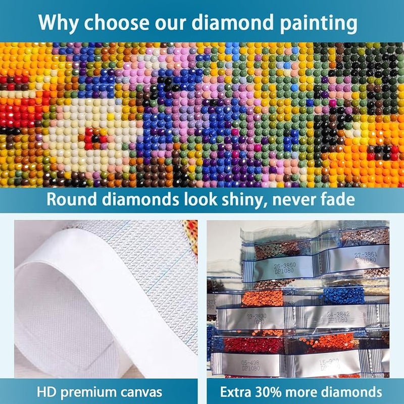 TOPMCYSG Faith,Hope,Love Diamond Art Kits for Adults,Inspirational 5D Diamond Painting Kits for Beginners,DIY Paint with Round Full Drill Diamond Dots Gem Painting for Adults,Home Decor 13.78x13.78 in - Image 4