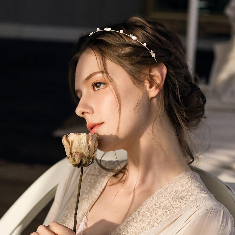 DonLeeving 3 Pack Rhinestone Crystal Starfish & Mermaid Headbands - Handmade Pearl Seashell Fashion Beaded Gold Metal Headdress Hair Accessories for Girls & Women - Image 3