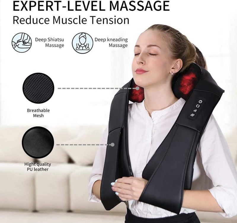 Wemart Neck Massager with Heat - Shiatsu Deep Tissue Massager for Neck, Back, Shoulder, and Leg - Image 2