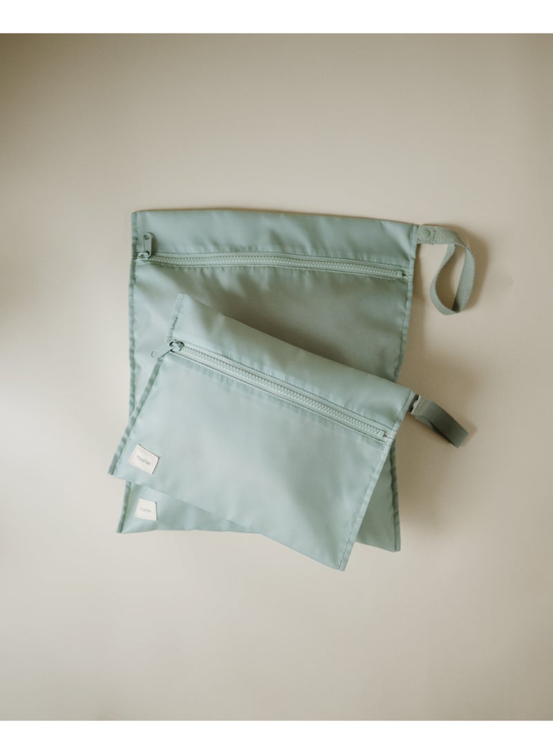 Mushie ​​Water Resistant Wet Bag- 2 Pack​ Roman Green - Image 4